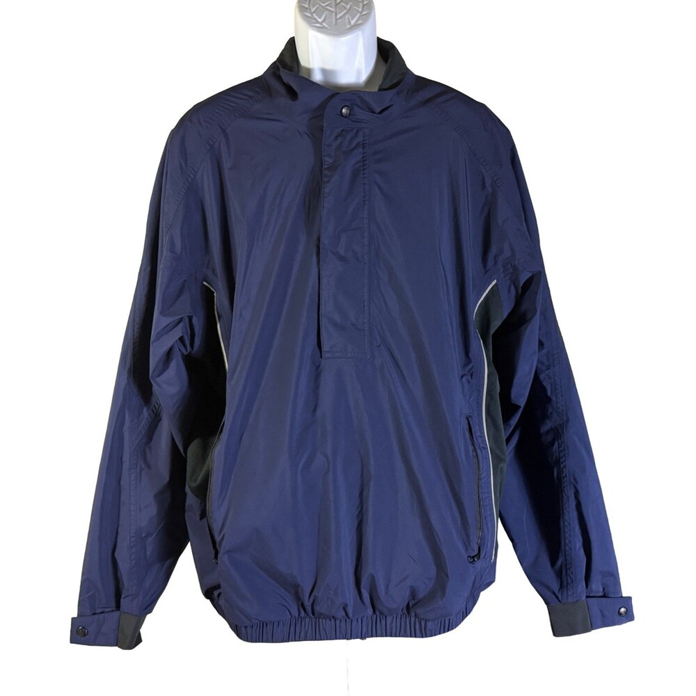 Dryjoys By Footjoy Quarter Zip Golf Pullover Windbreaker Jacket Black Size XL